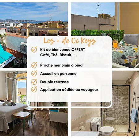 La Petite Venise Solarium Vue Mer, 2 Terrasses Clim Parking Free Oc Keys アパート